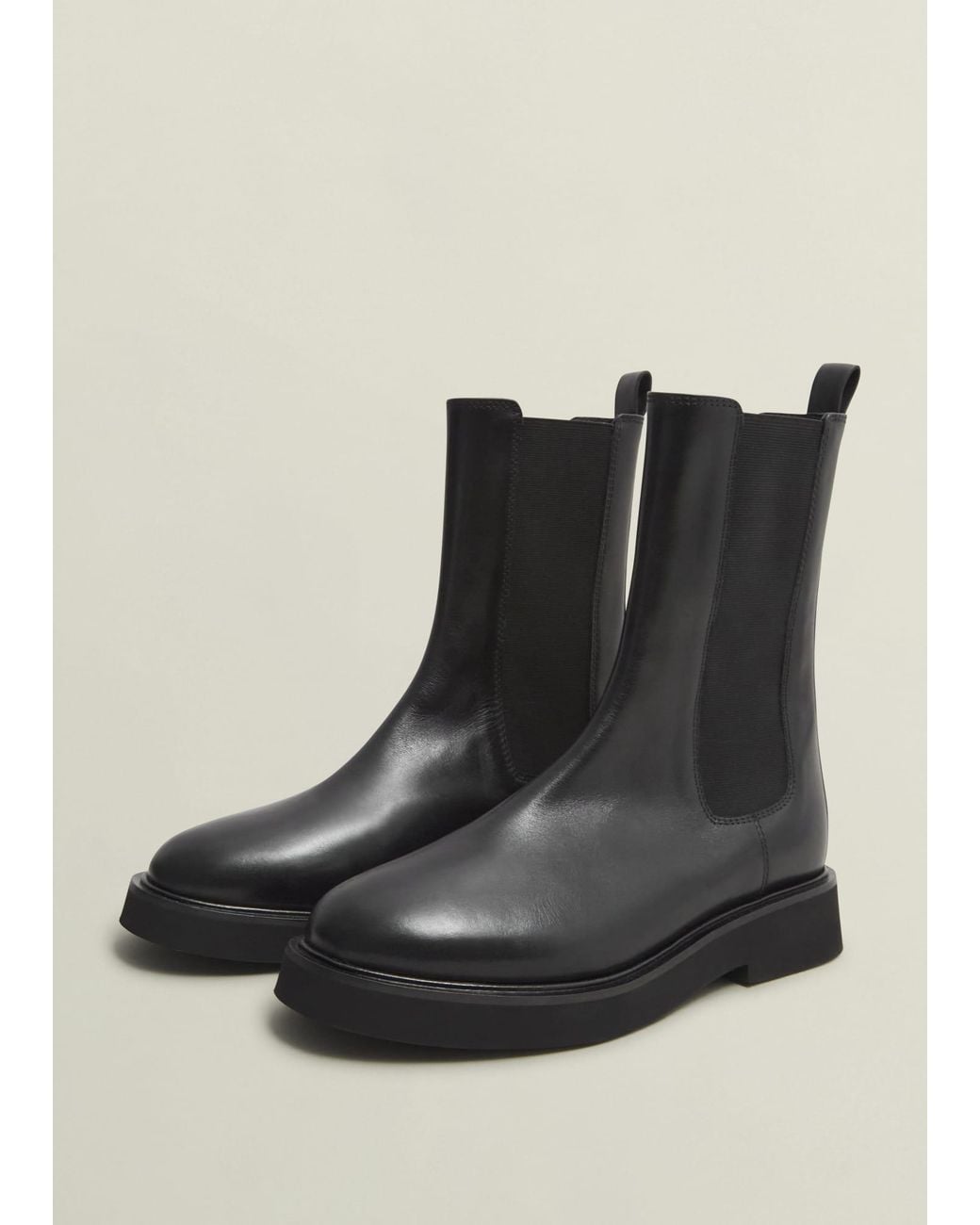 Hobbs Black Sawyer Leather Chelsea Boots