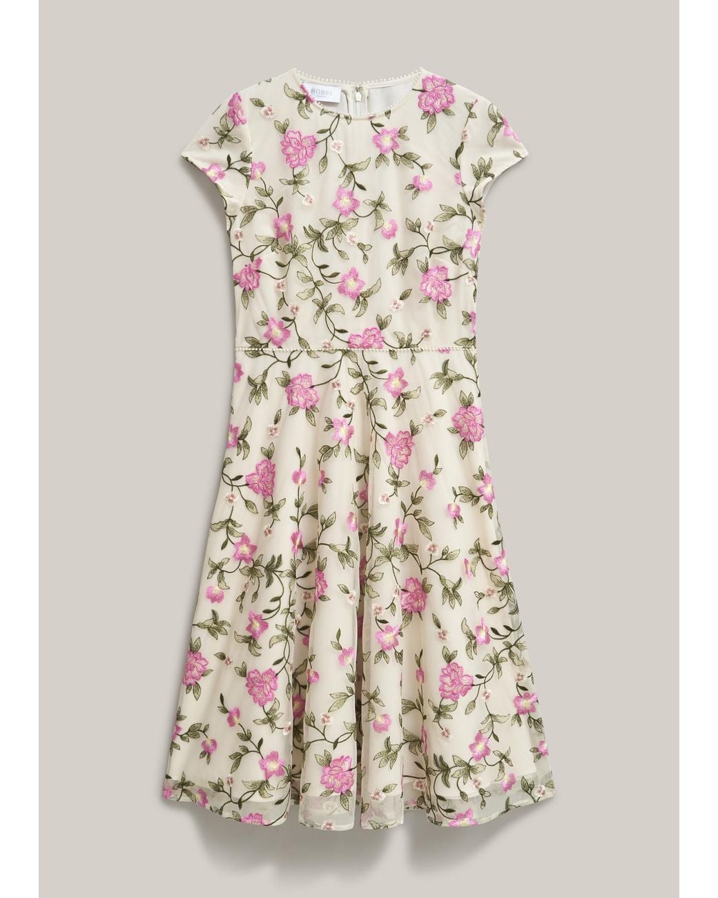 Hobbs Natural Tia Embroidered Dress
