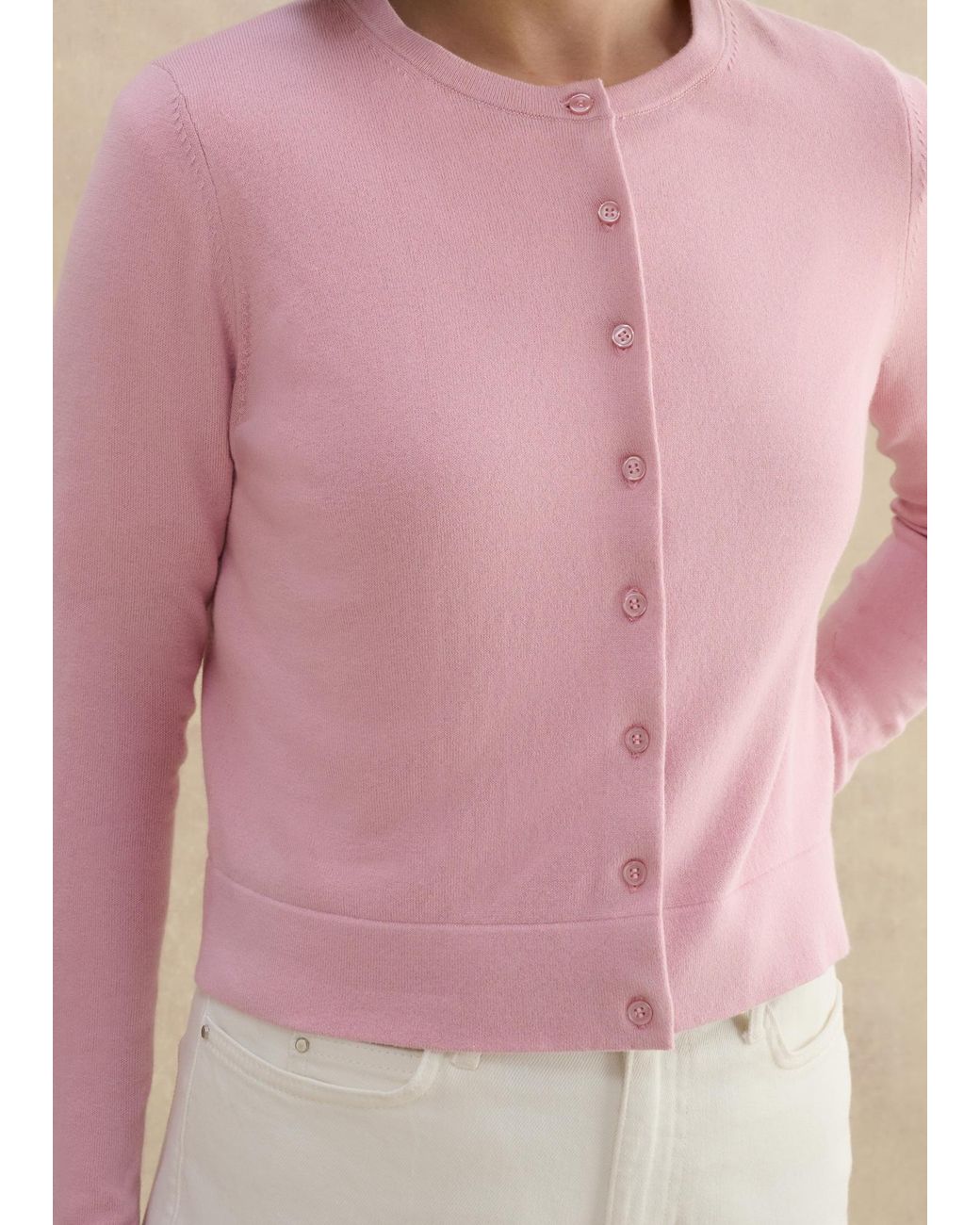 Hobbs Pink Vintage Michelle Blend Cardigan