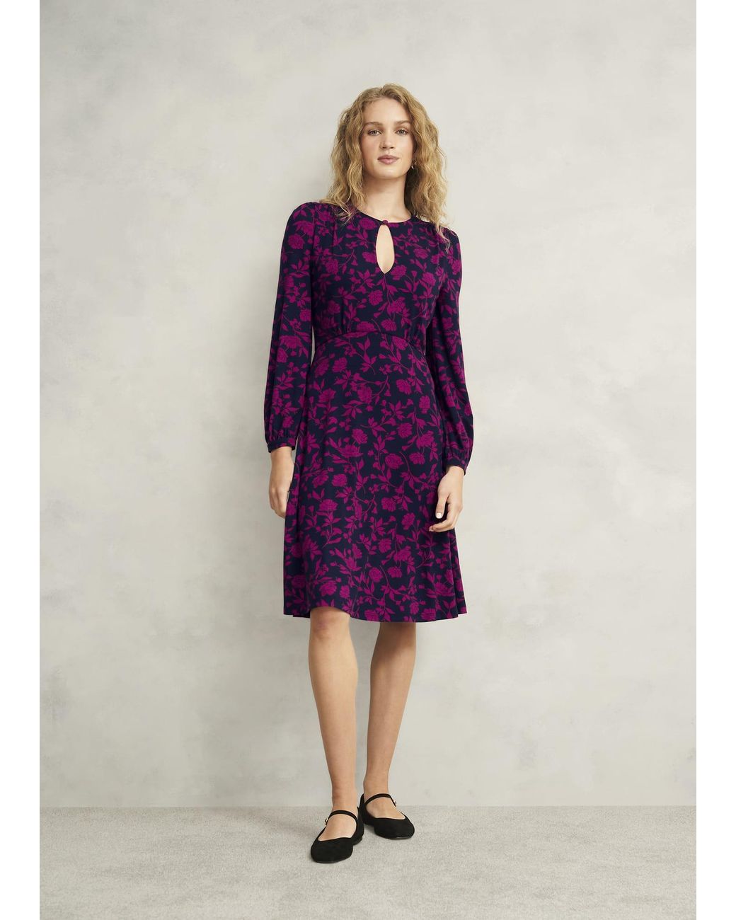 Hobbs Purple Grace Jersey Dress