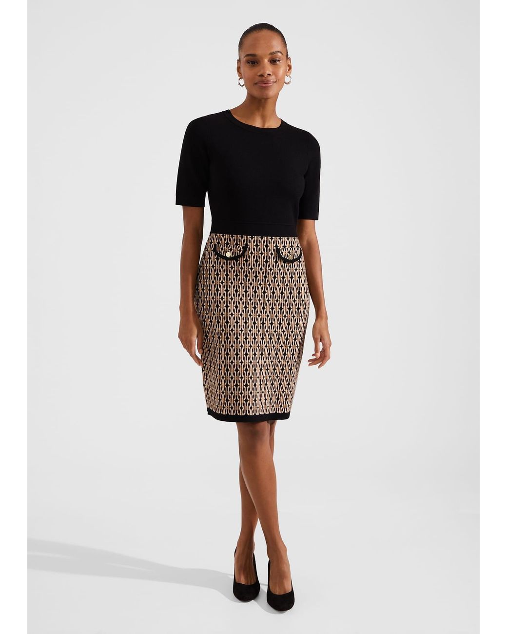 Hobbs Black Perrie Knitted Dress