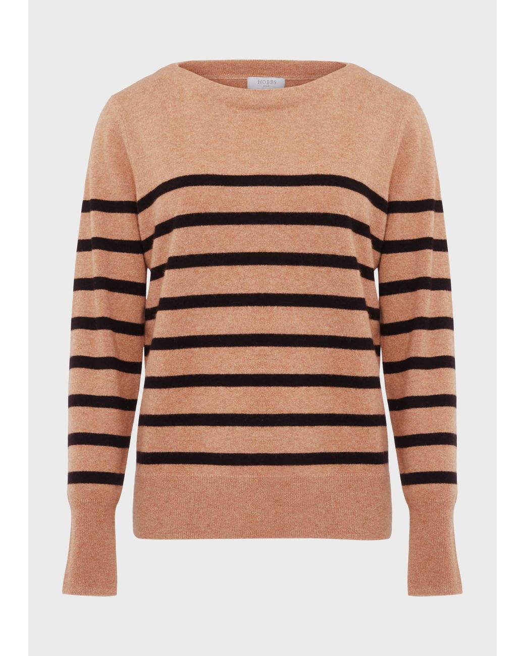 Hobbs Brown Larina Cashmere Stripe Jumper