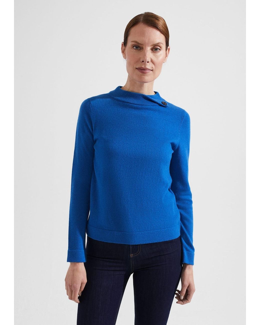 Hobbs Blue Talia Wool Cashmere Jumper