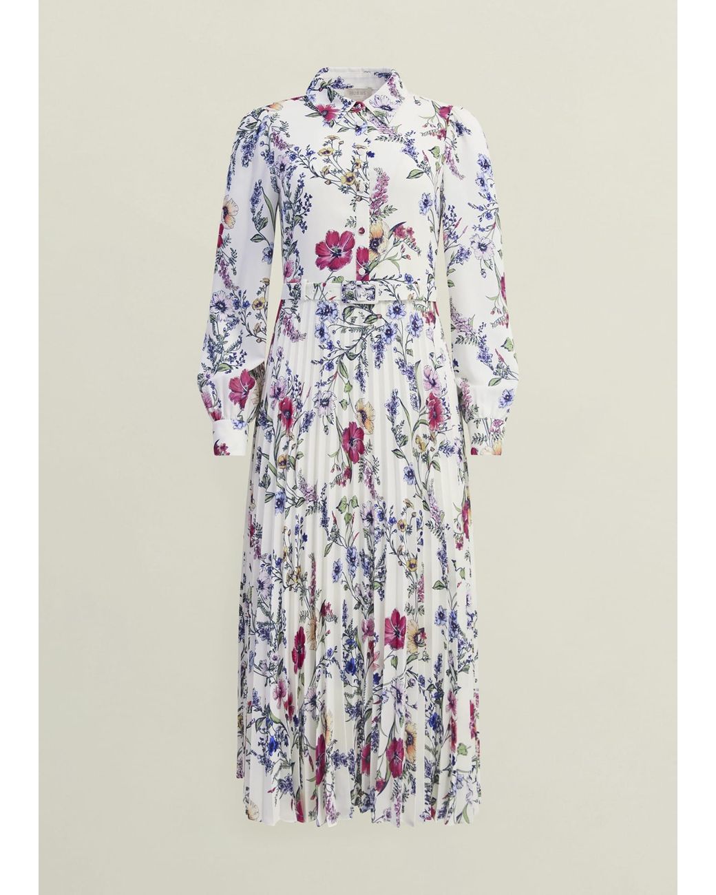 Hobbs Natural Ashleen Pleated Shirt Dress