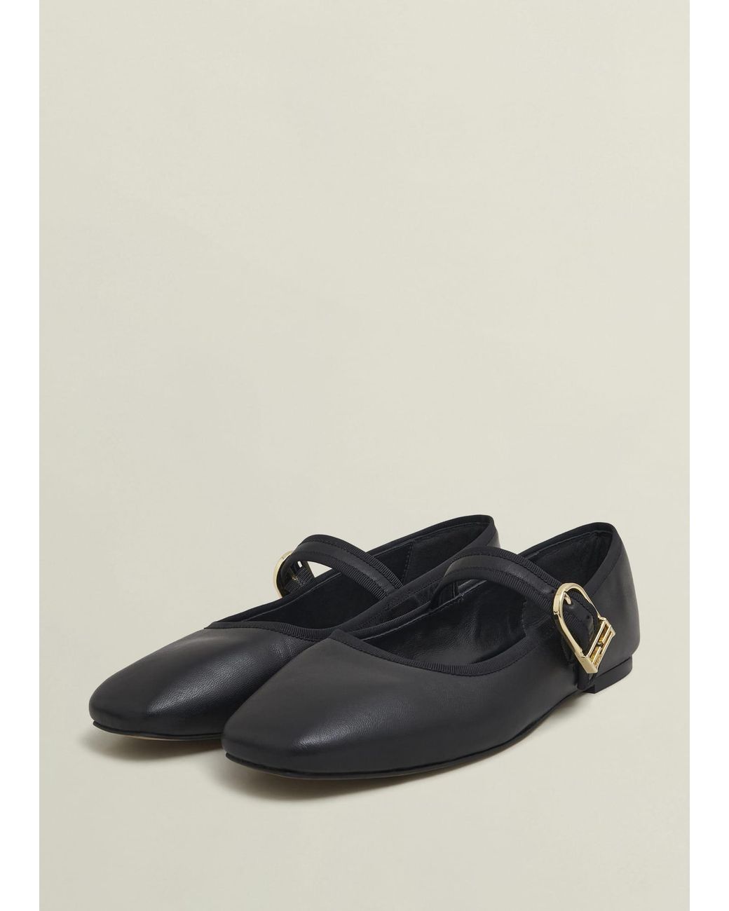 Hobbs Black Clara Leather Mary Janes