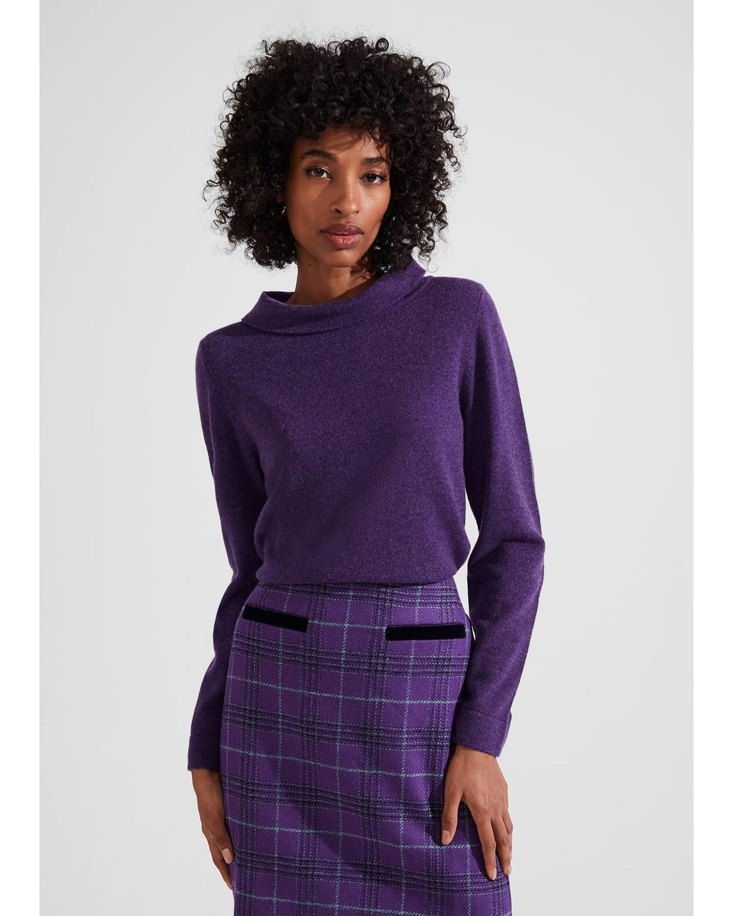 Hobbs Purple Audrey Wool Cashmere Jumper