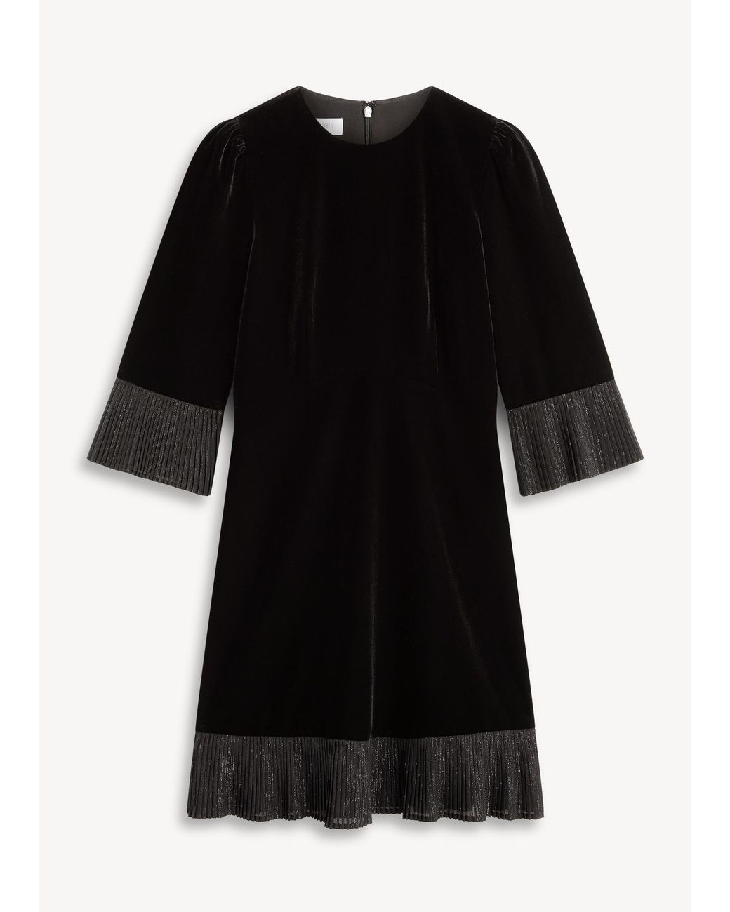 Hobbs Black Ashley Velvet Mini Dress
