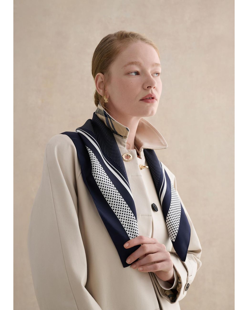 Hobbs Blue Milena Silk Scarf