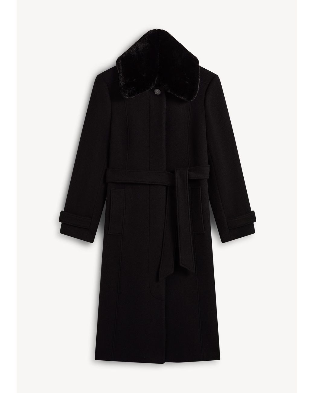 Hobbs Black Martina Wool Cashmere Coat