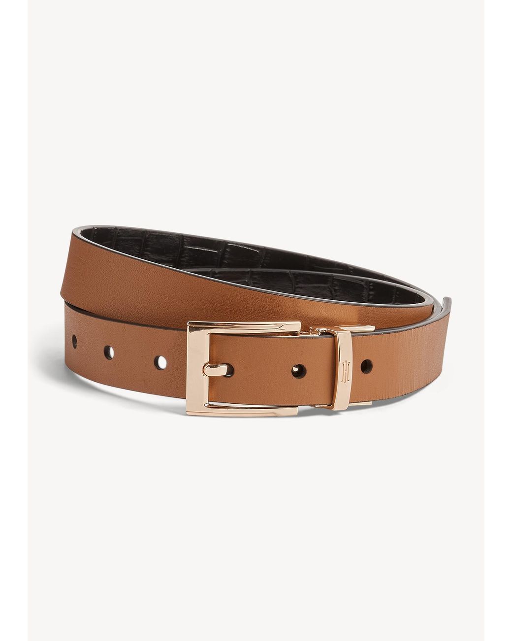 Hobbs White Pauline Leather Reversible Belt