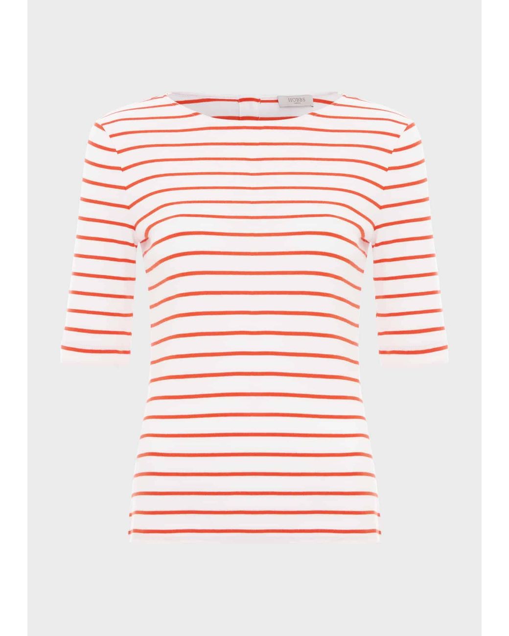 Hobbs White Katie Cotton Button Back Top