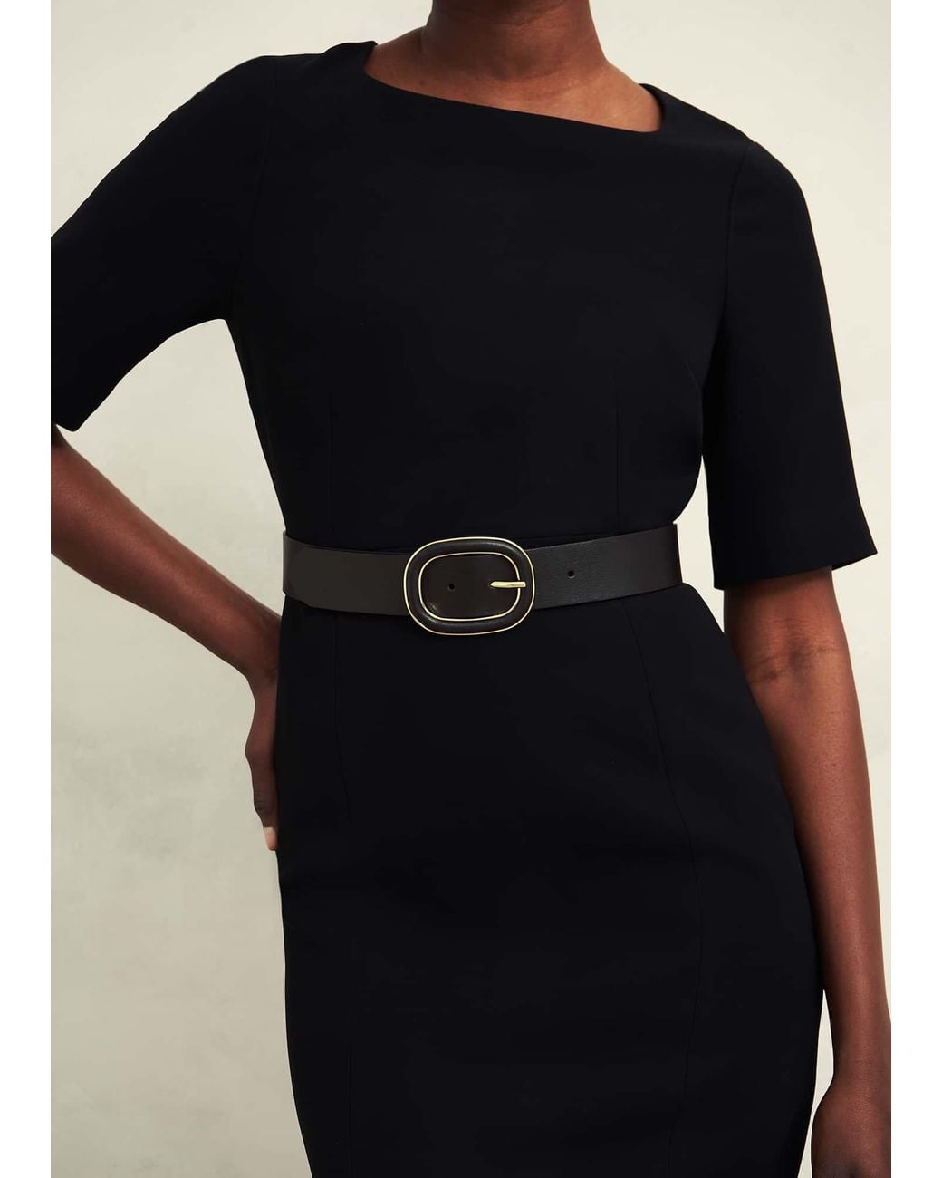 Hobbs Black Rory Leather Waist Belt