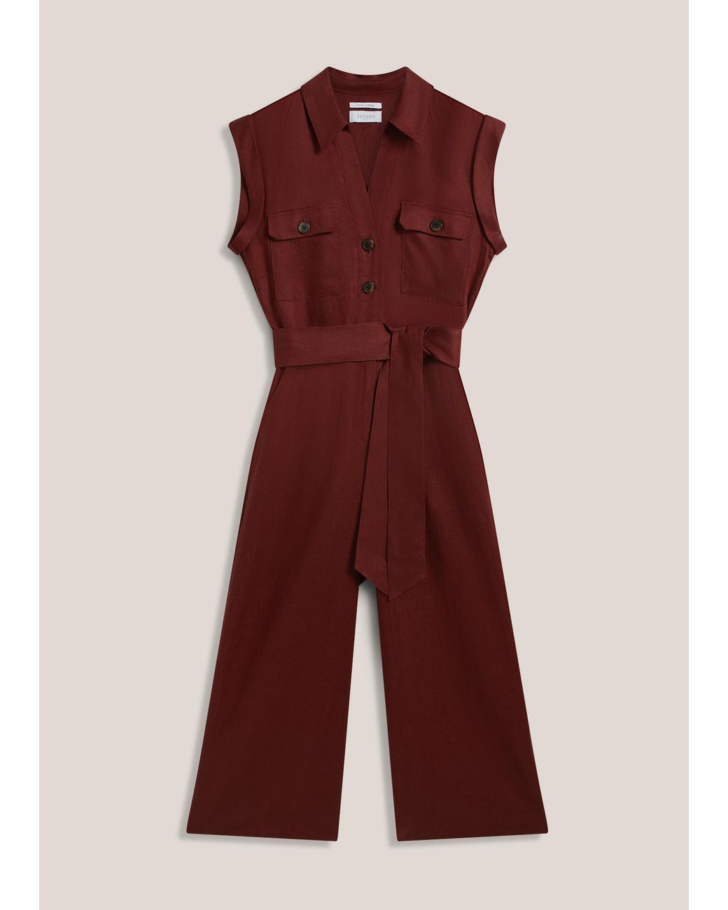Hobbs Natural Petite Spencer Linen Jumpsuit