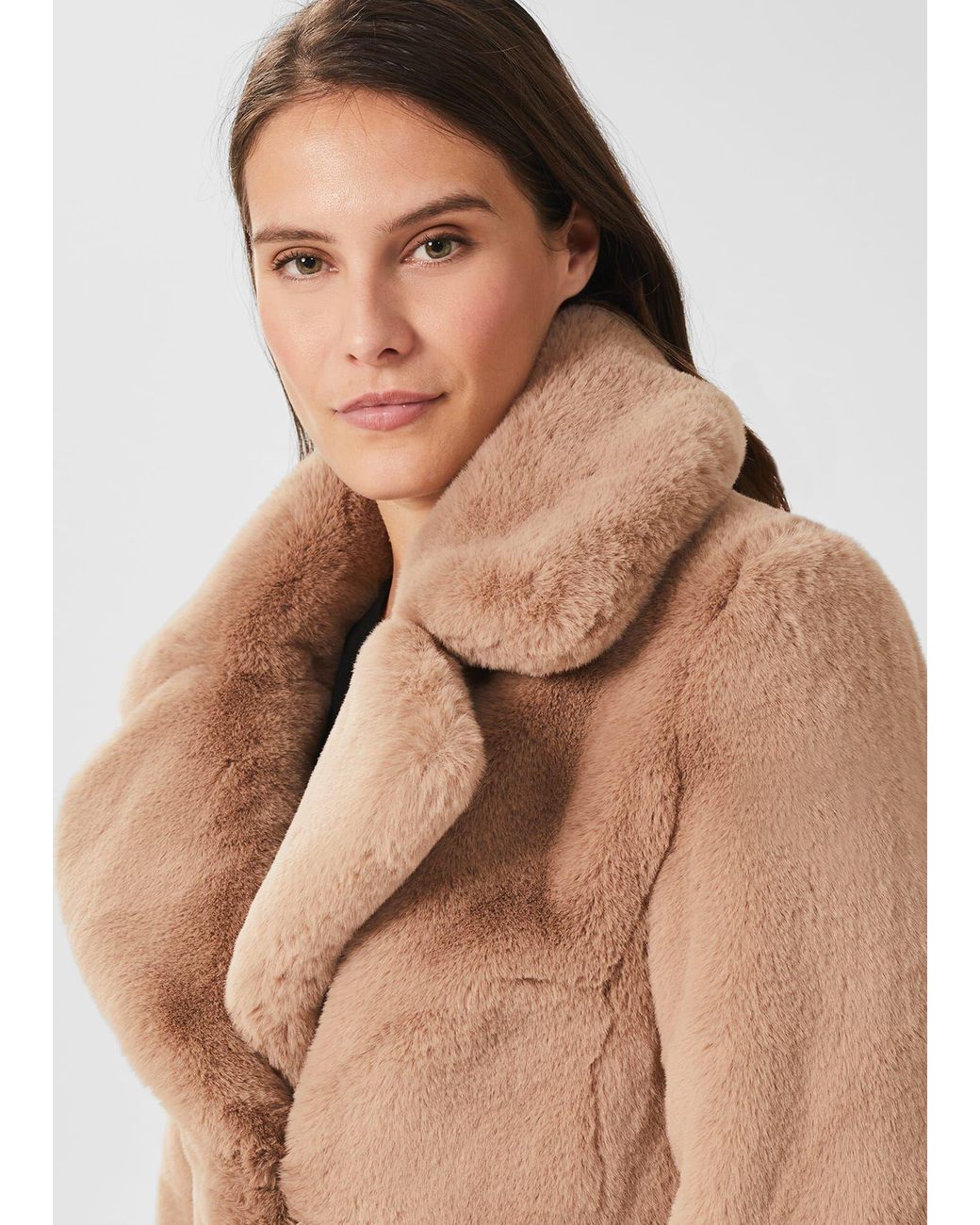 Hobbs Bethany Faux Fur Coat in Natural | Lyst UK