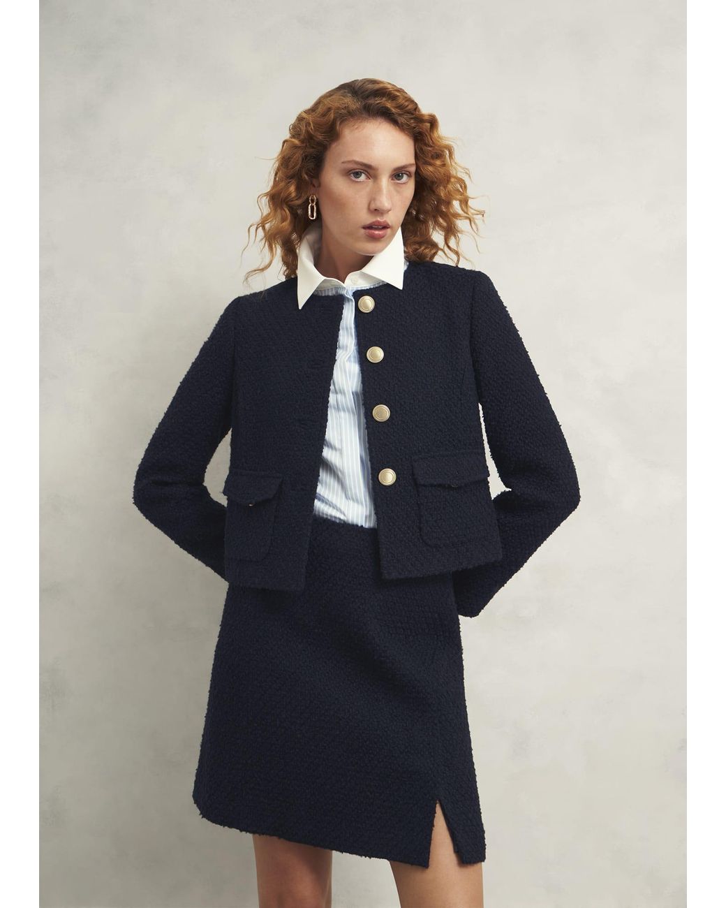 Hobbs Blue Marie Jacket With Wool