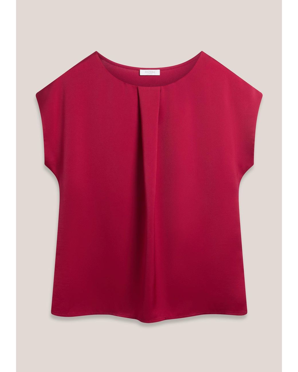 Hobbs Red Nita Satin Front Top