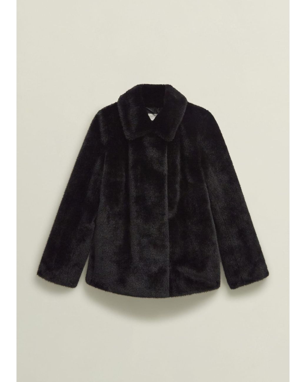 Hobbs Black Dania Faux Fur Coat