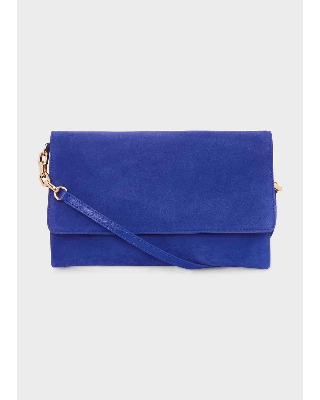 Hobbs Blue Chelsea Suede Clutch Bag