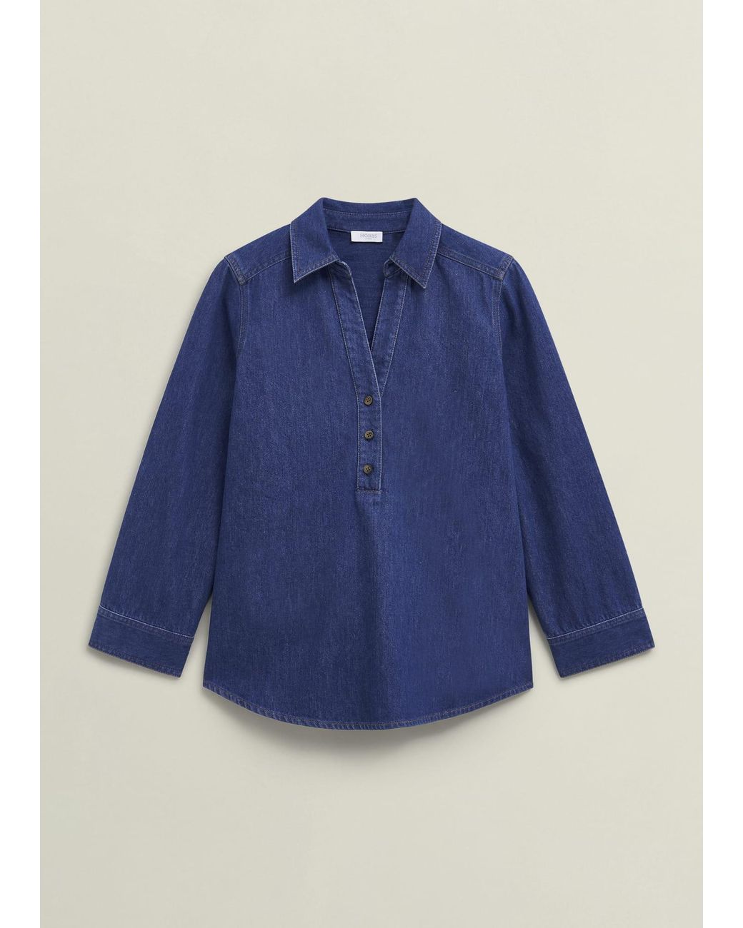 Hobbs Blue Elena Denim Blouse