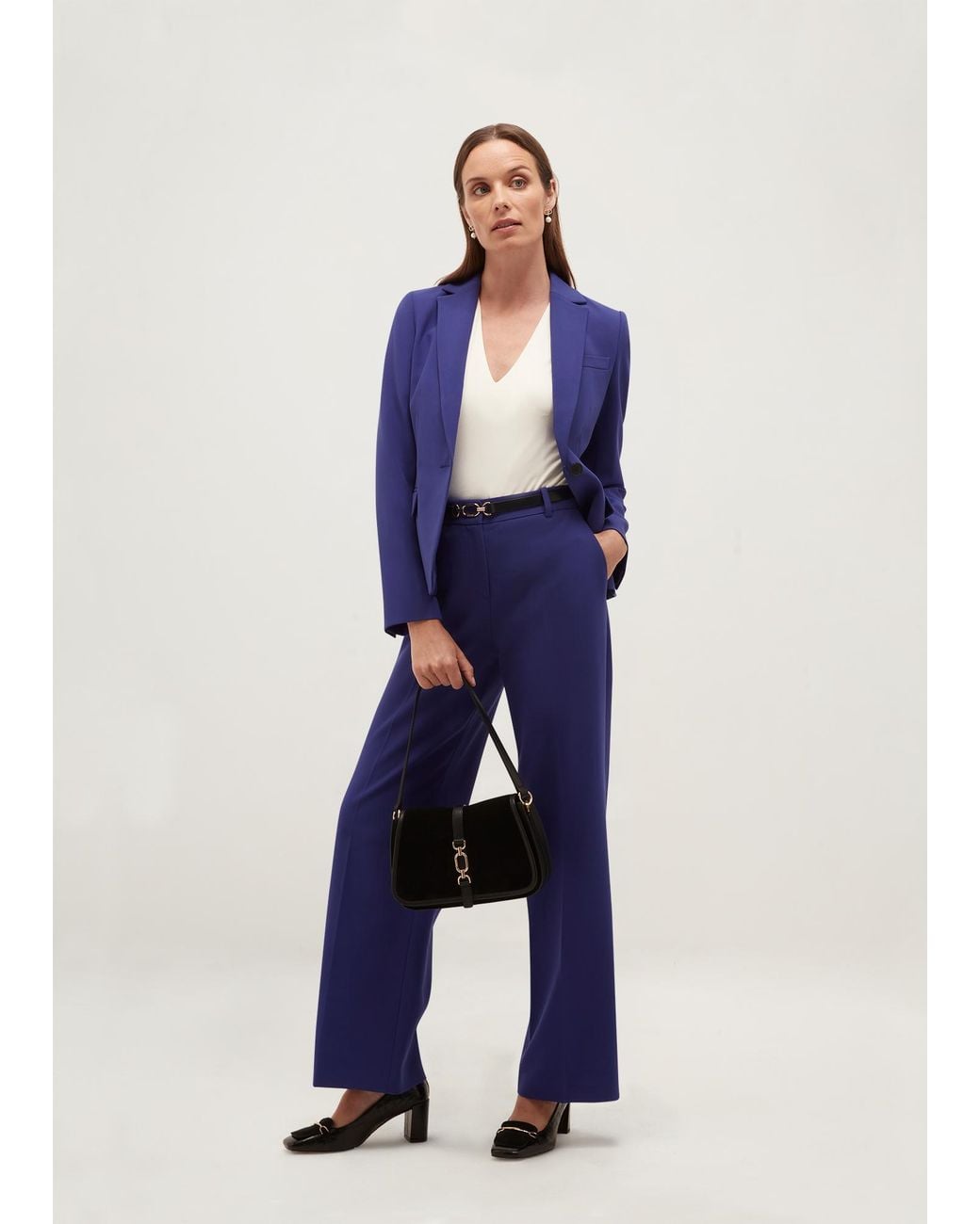 Hobbs Blue Monroe Wide Leg Trousers