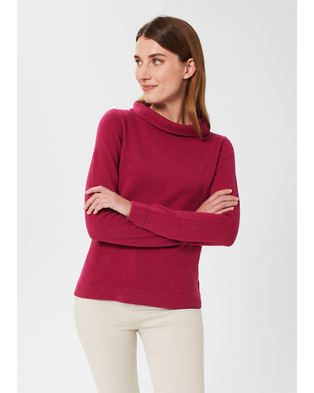 Hobbs Red Audrey Wool Cashmere Jumper