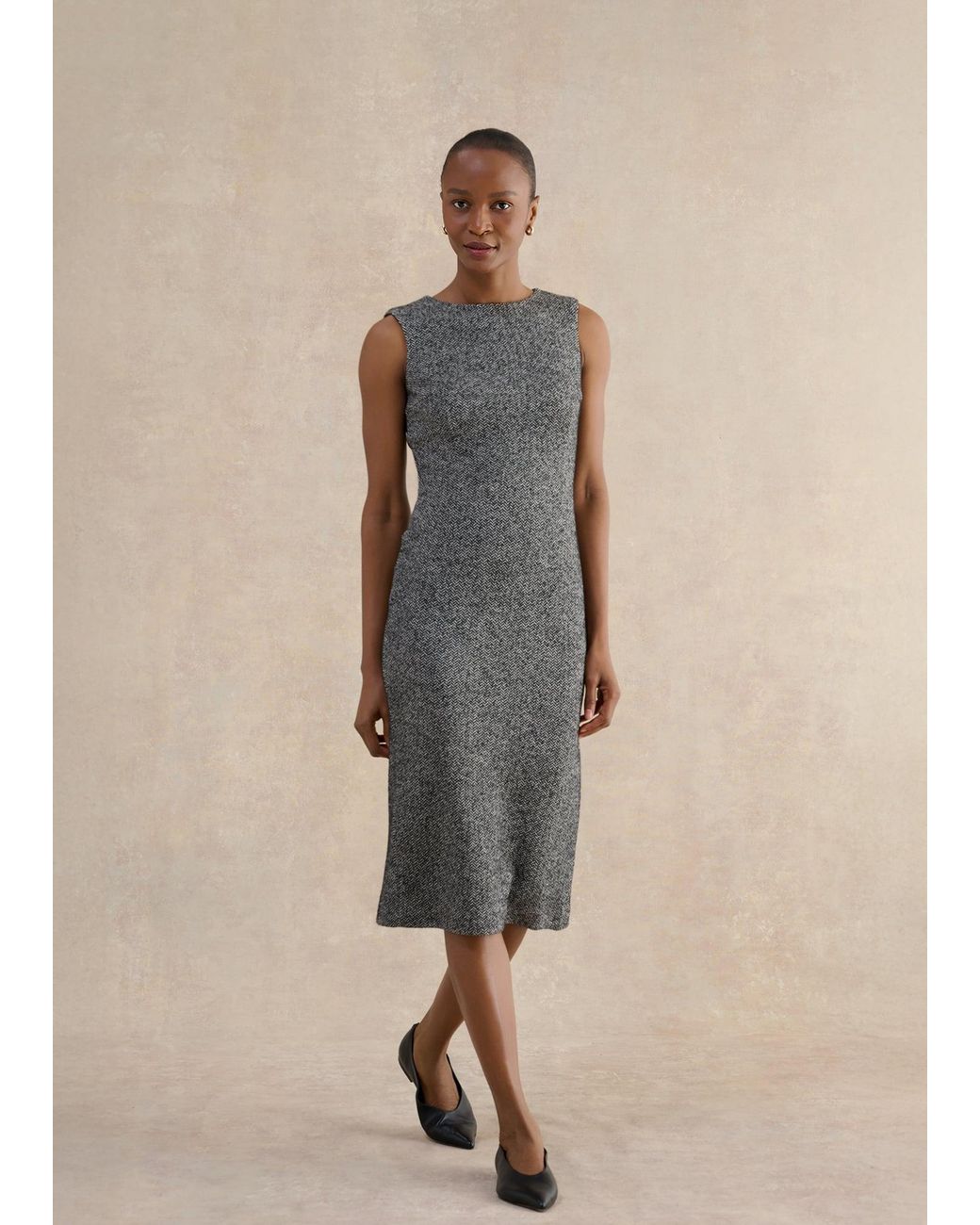 Hobbs Natural Marlyn Wool Jersey Dress