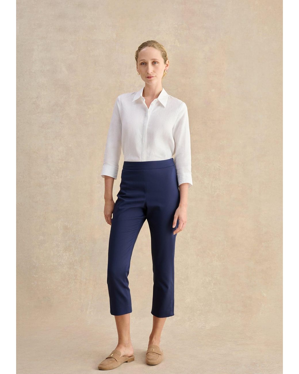 Hobbs Blue Giselle Capri Trousers