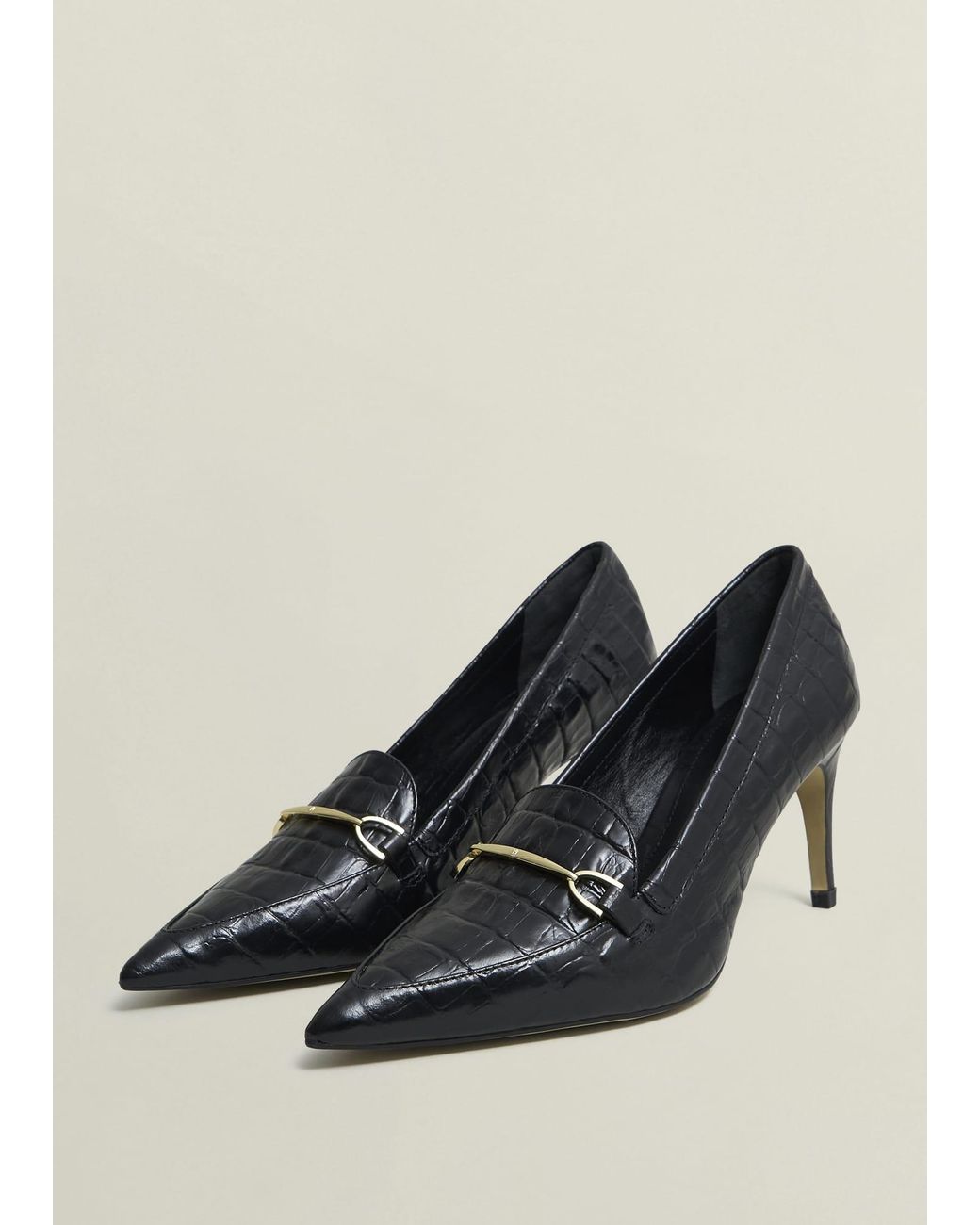 Hobbs Black Ros Leather Courts