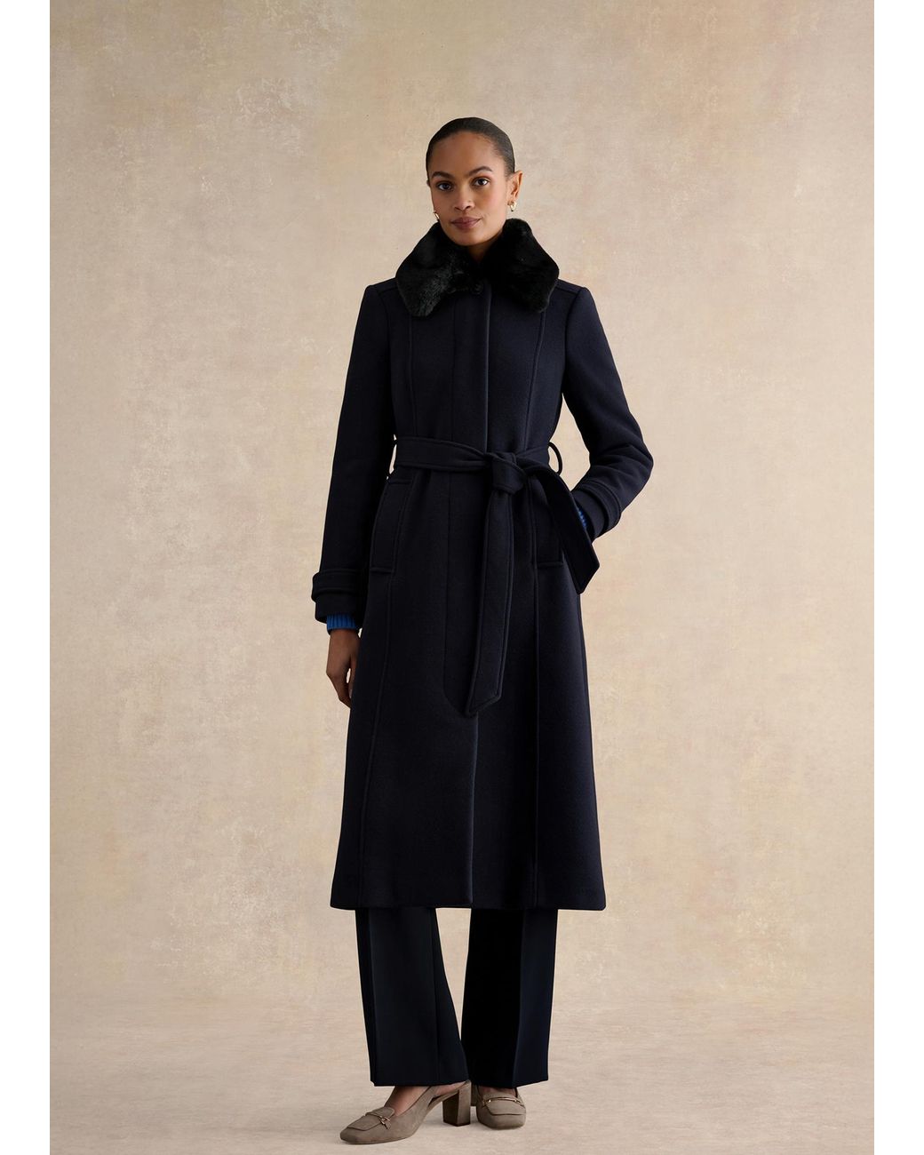 Hobbs Blue Celeste Wool Blend Coat