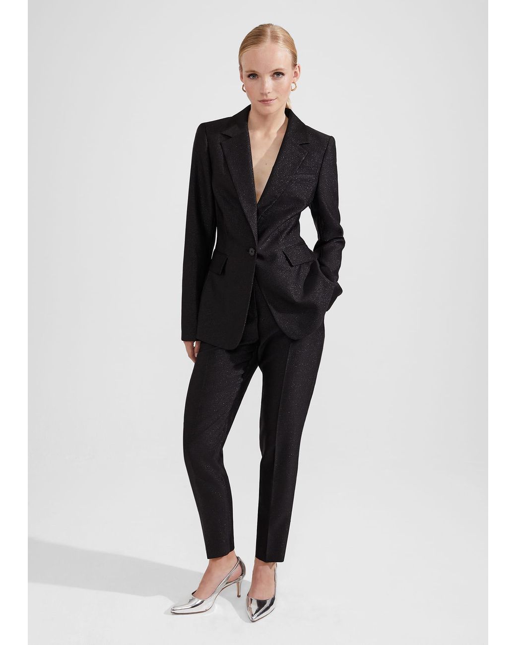Hobbs Black Jodie Lurex Jacket