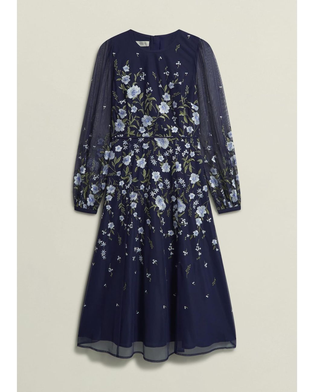 Hobbs Blue Lois Embroidered Dress