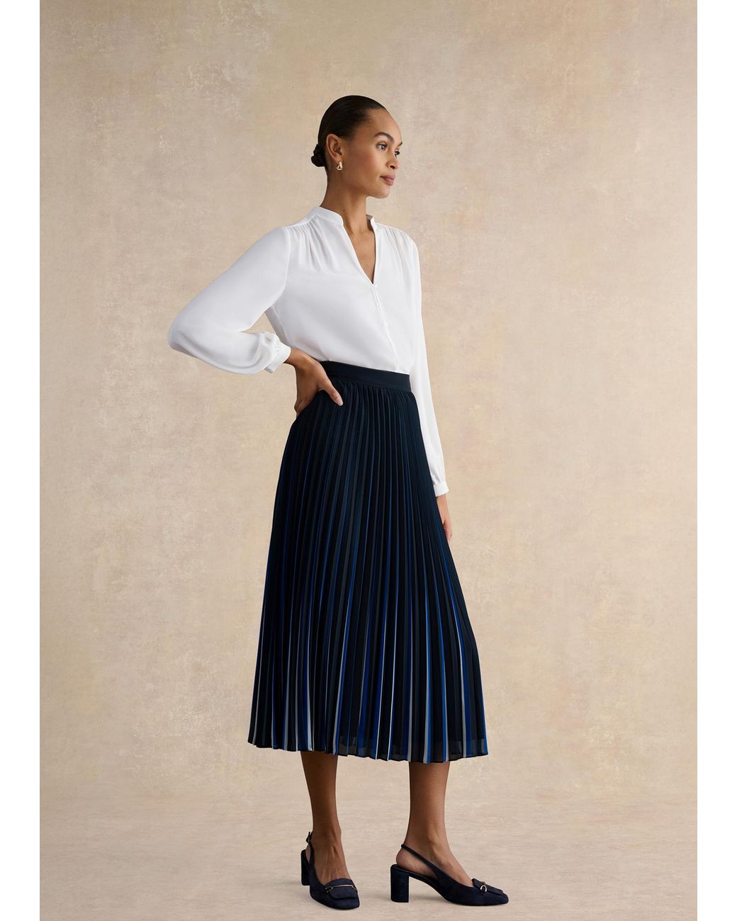 Hobbs Blue Petite Vida Skirt