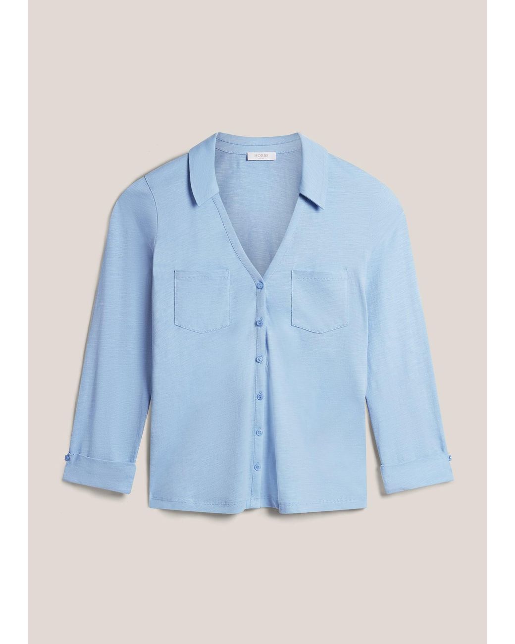 Hobbs Blue Zariah Cotton Slub Shirt