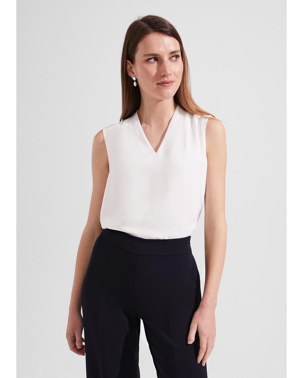 Hobbs White Nina Blouse