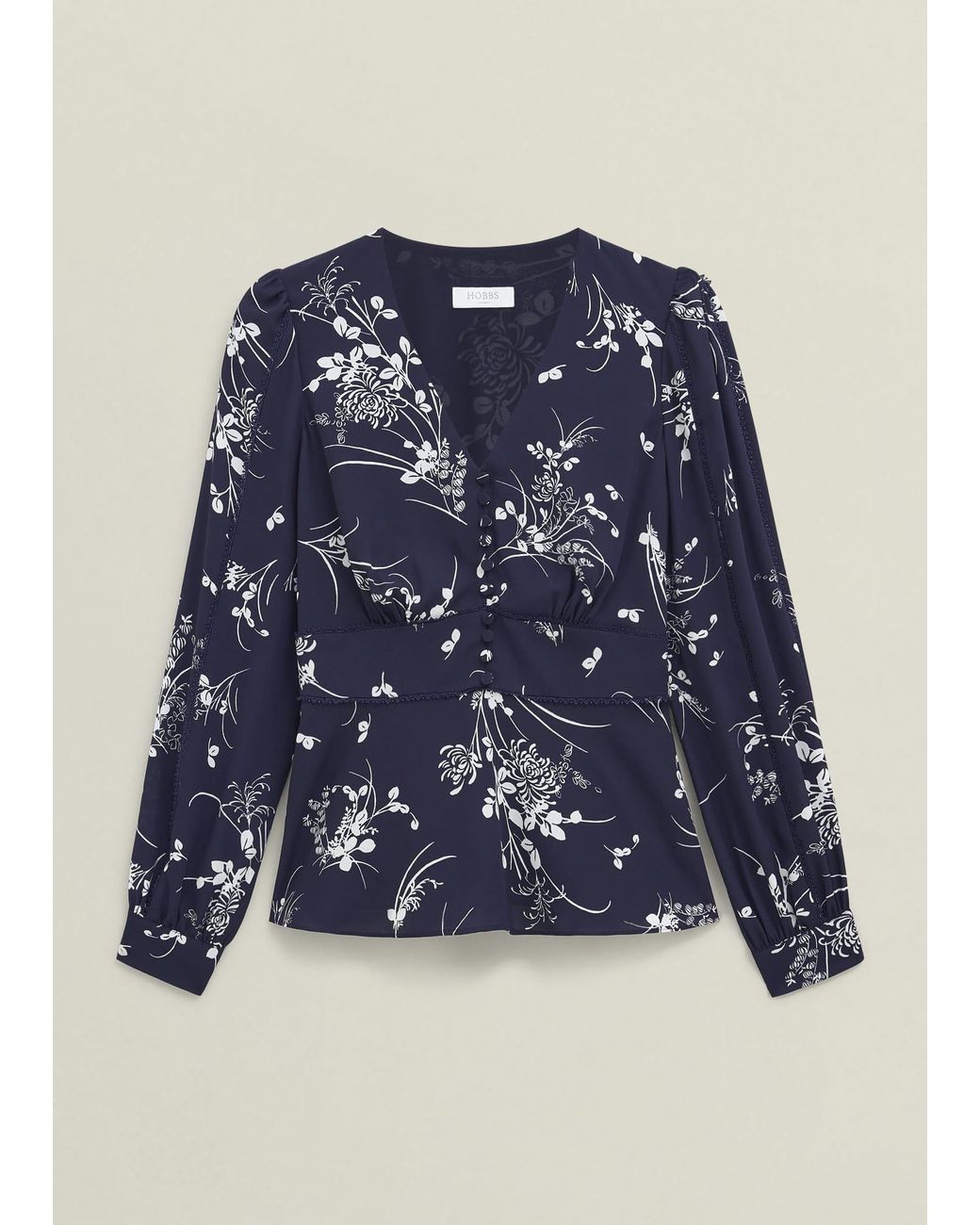 Hobbs Blue Brielle Trimmed Top