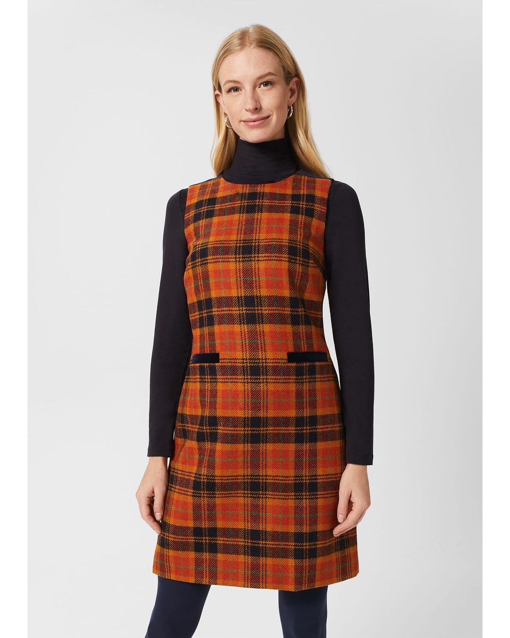 Hobbs Orange Ruthie Wool Dress