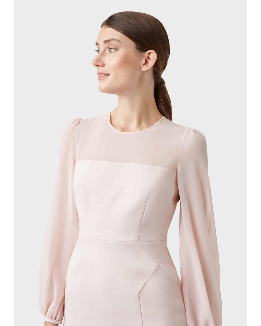 pale pink shift dress