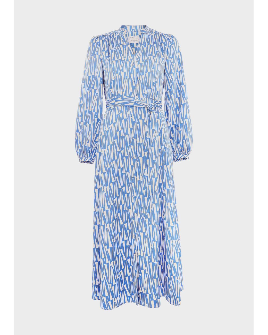 Hobbs Blue Deanery Midi Dress