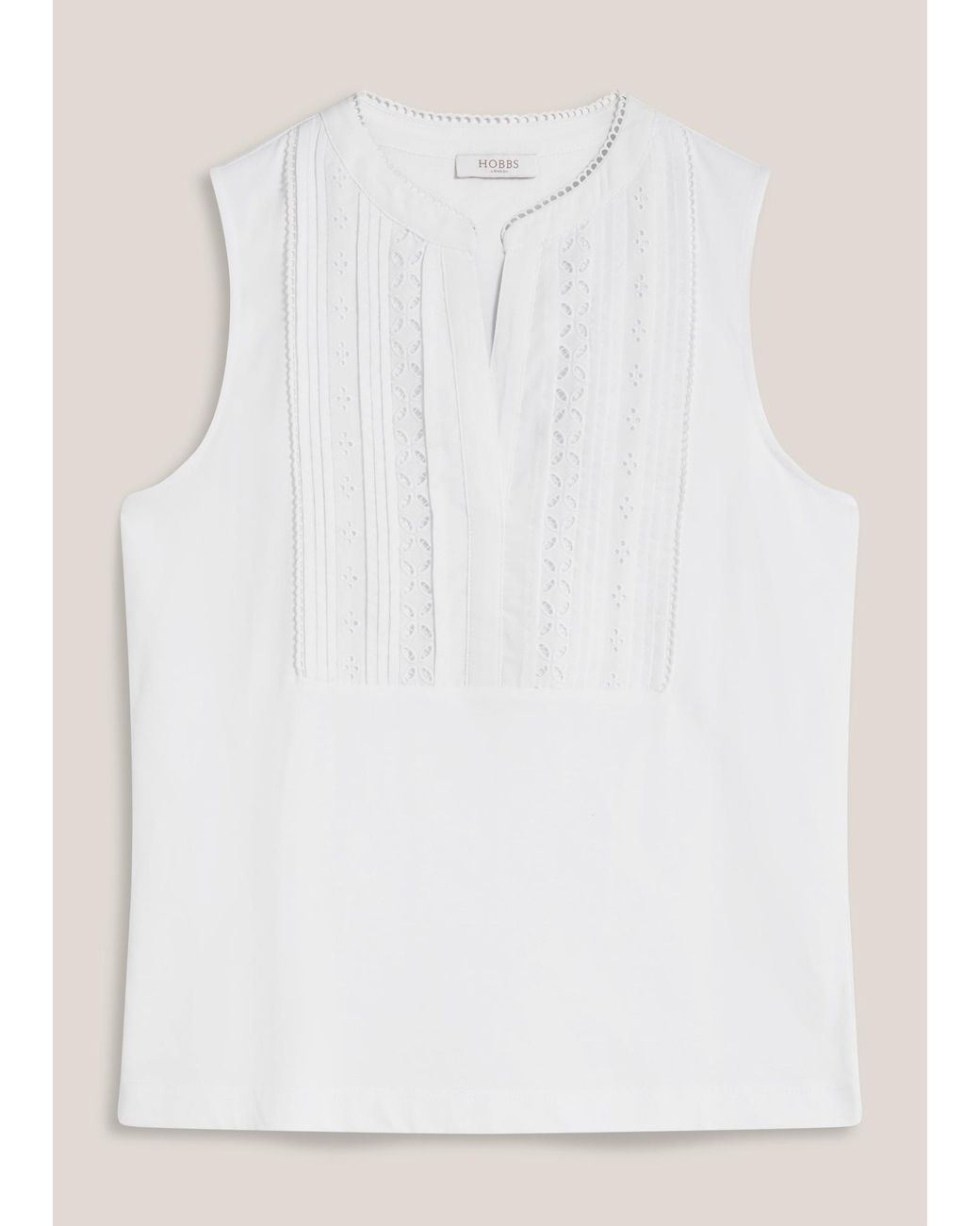 Hobbs Natural Millie Cotton Sleeveless Broderie Tank