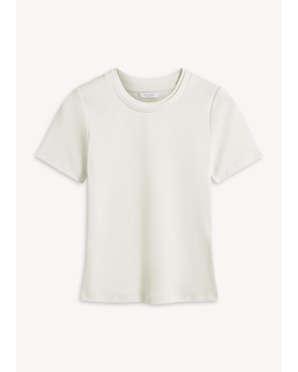 Hobbs White Kali Double Layer Ribbed T-Shirt