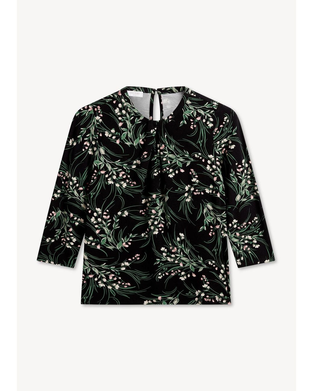 Hobbs Black Julia Printed Top