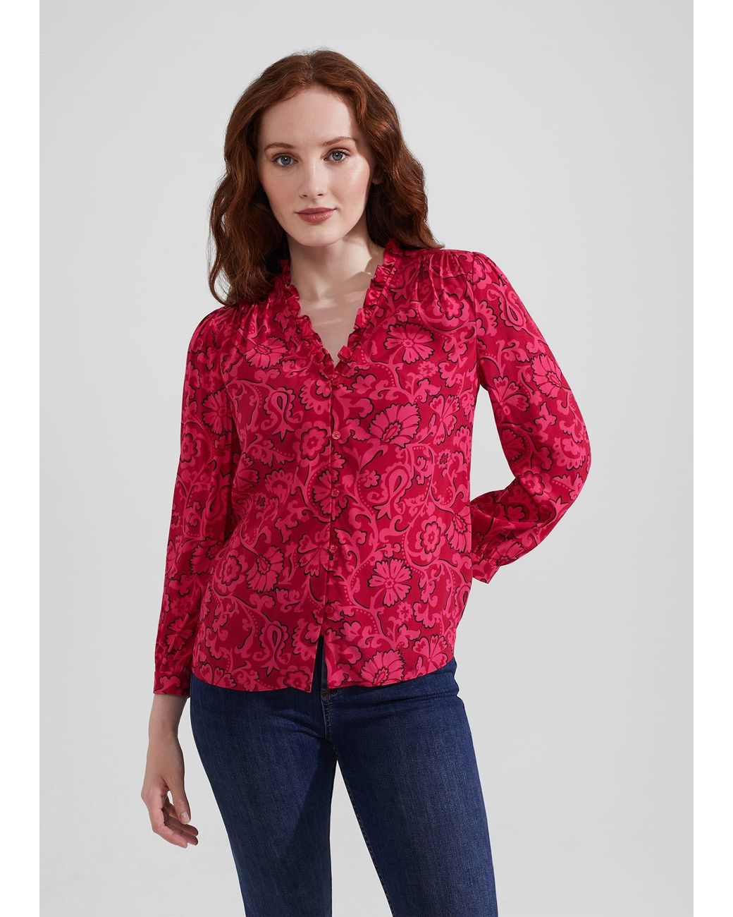 Hobbs Red Gloria Blouse
