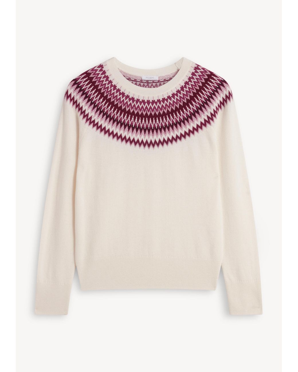 Hobbs Natural Greta Fairisle Jumper With Wool