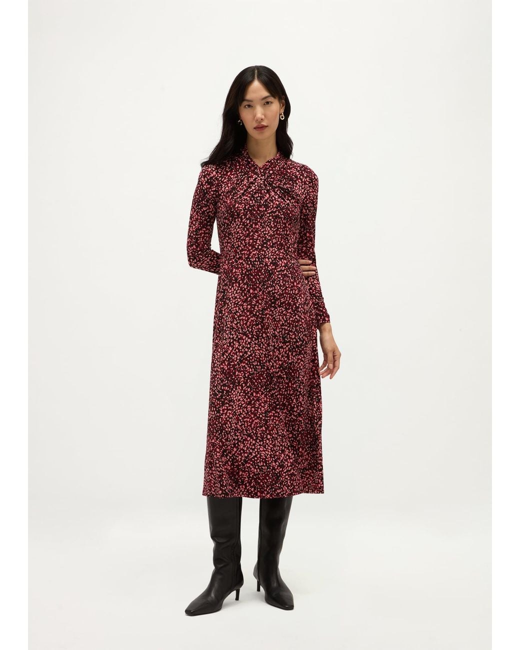 Hobbs Red Petite Aliza Jersey Dress