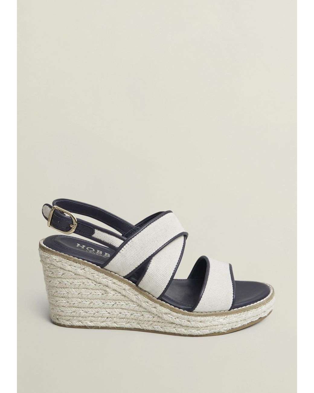 Hobbs Natural Lucie Canvas Leather Espadrilles