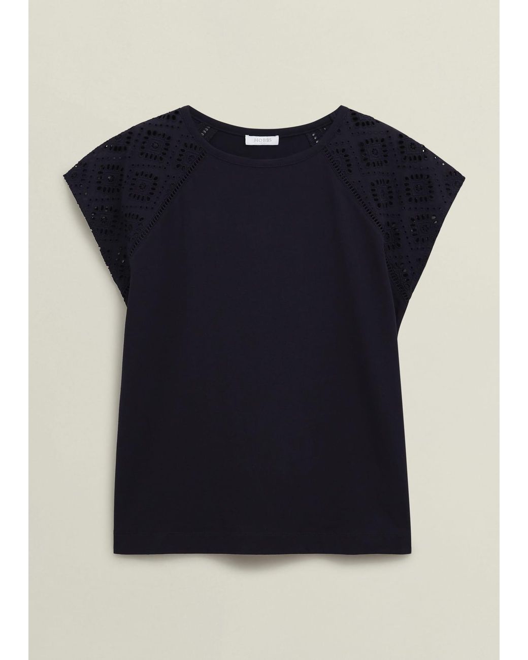 Hobbs Blue Ivana Cotton Broderie Top
