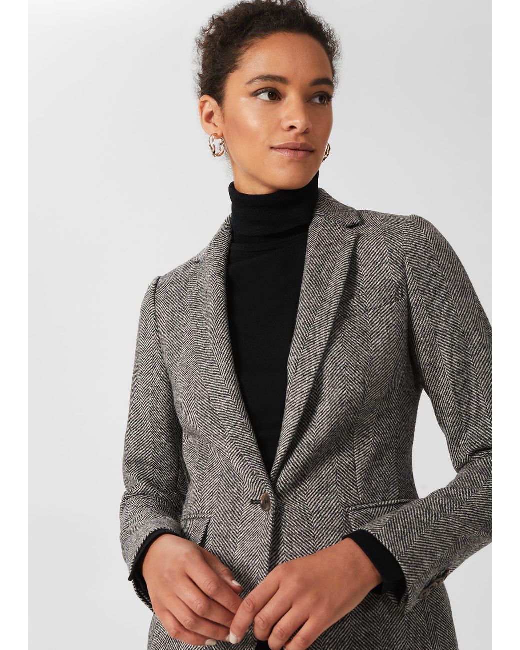hobbs herringbone coat