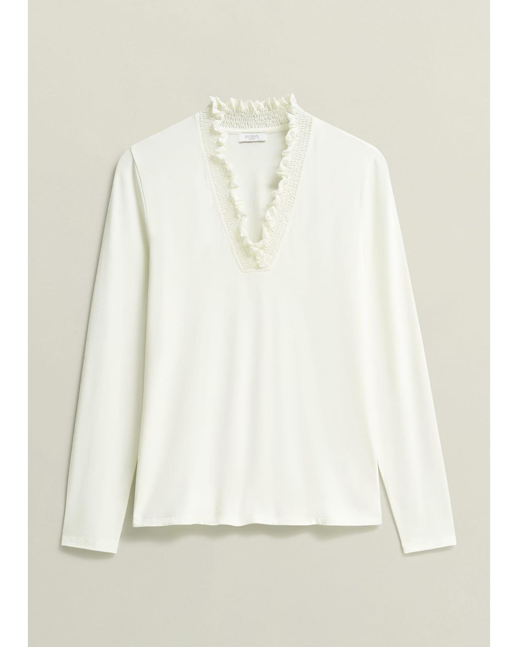 Hobbs White Candice Top Ivory