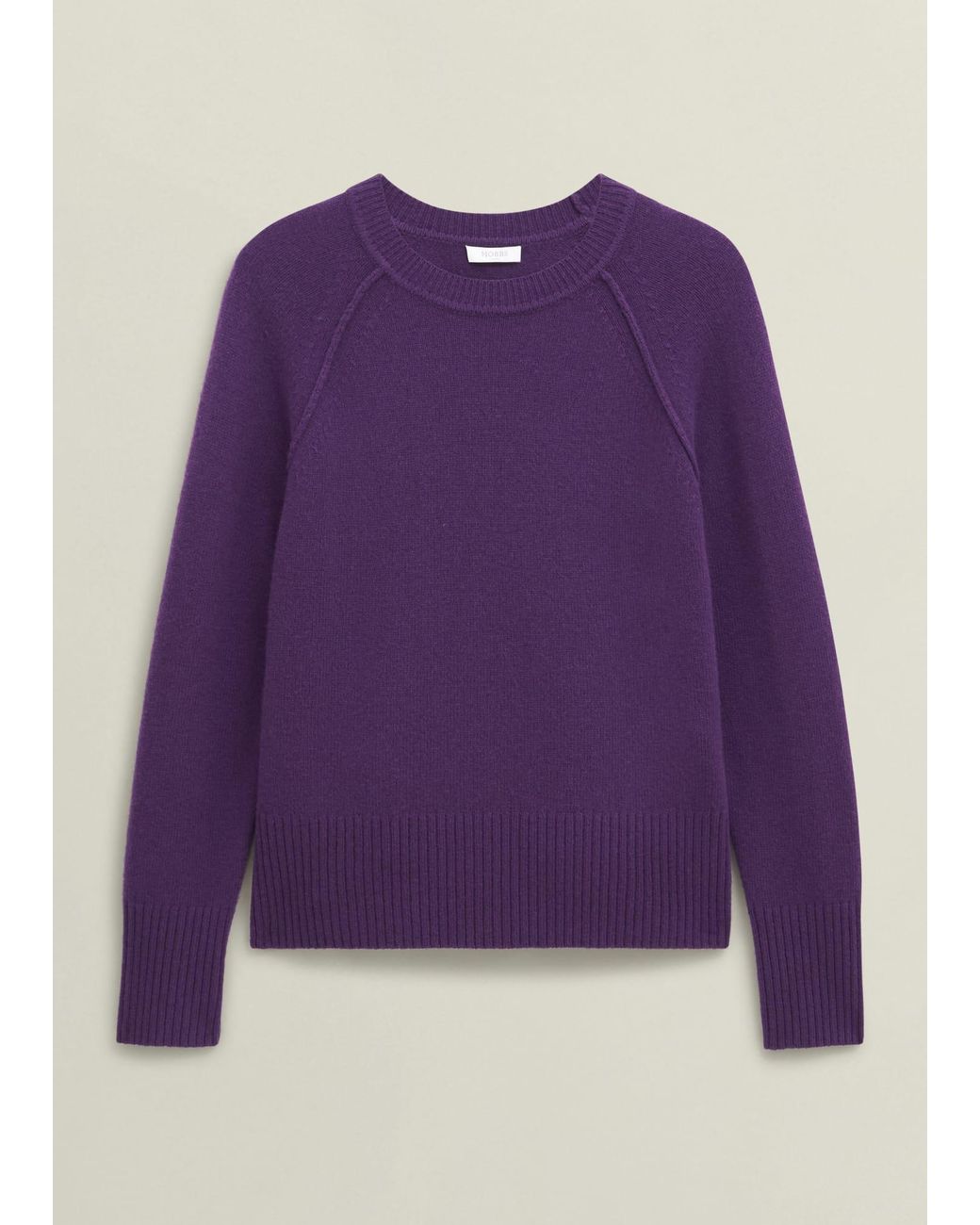 Hobbs Purple Mandy Wool Blend Crew Neck Knitted Jumper