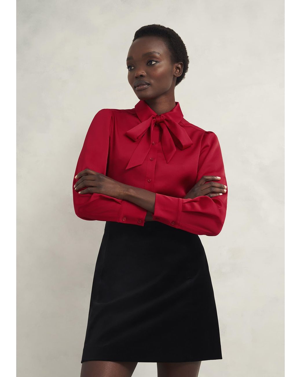 Hobbs Red Ruby Blouse